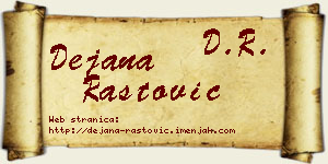 Dejana Rastović vizit kartica